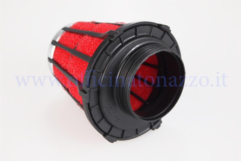 Malossi konischer Luftfiltereinlass Ø 44mm mit schwarzem Filter und rotem Schwamm für PHBL 24/25 Vergaser
