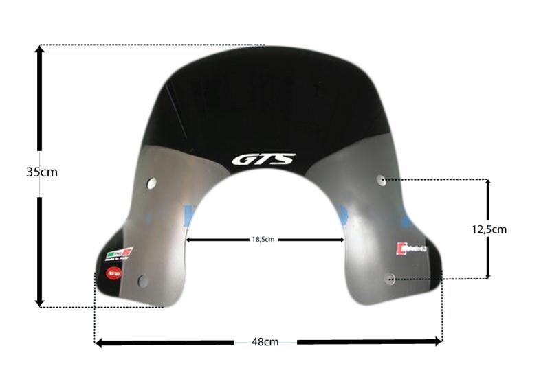 Windschutzscheibe geraucht Phaco neues Modell Design komplett mit Anschlüssen für Vespa GTS 125-250-300