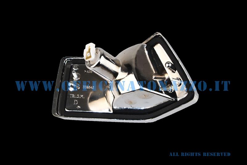 White right rear turn signal with chromed edges for Vespa PX - T5