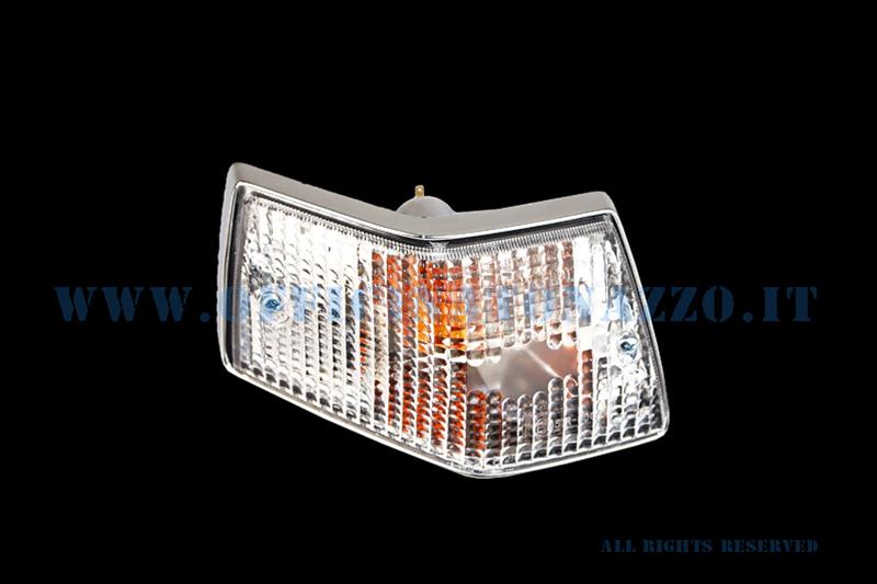 Left rear turn signal white with chromed edges for Vespa PX - T5