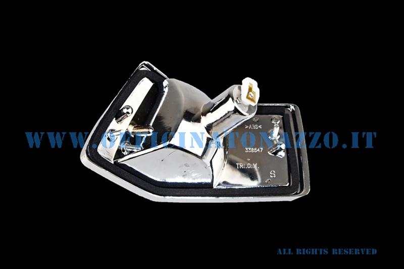 Intermitente trasero izquierdo blanco con bordes cromados para Vespa PX - T5