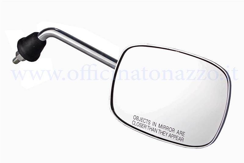 Specchietto retrovisore rettangolare destro cromato (Misura asta 17cm)