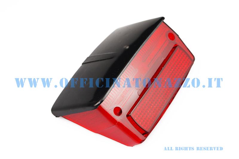 brillante luz trasera roja con carrocería negra para Vespa 50 Special