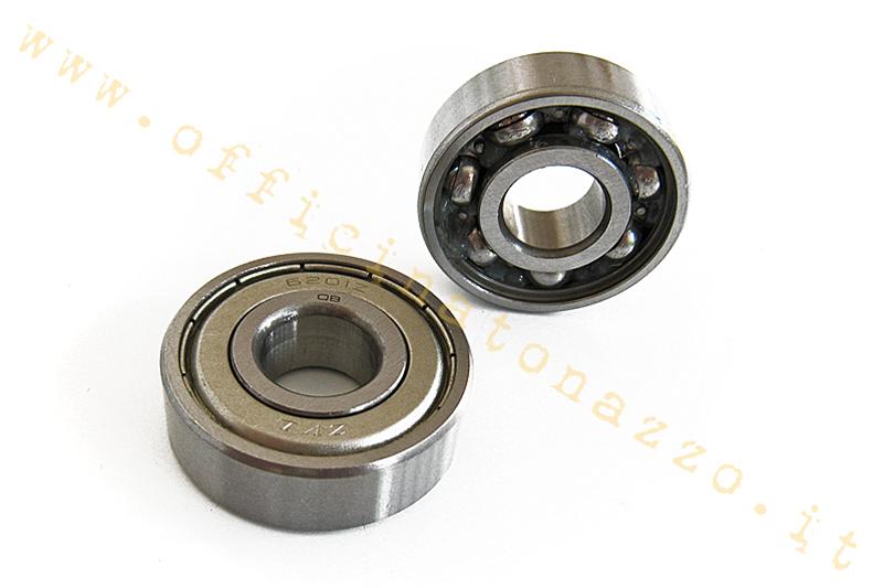 Ball bearing -6201 / 2RS- shielded (12x32x10) front wheel hub for Vespa 50 - Primavera - ET3 and drum PX 1st series VBB - VBA - VNA - VNB - GT - GTR - TS - GL - Sprint - Sprint Veloce - Super