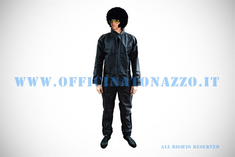 Overol impermeable, chaqueta y pantalón, color negro (unisex)