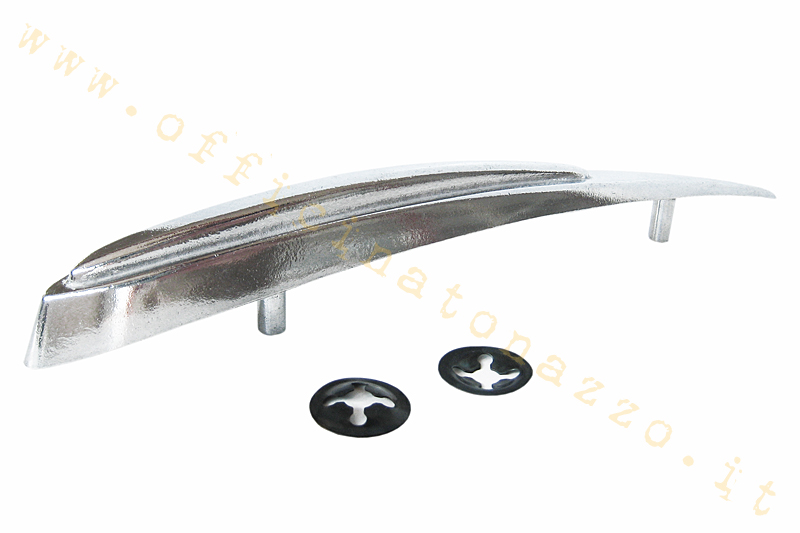 Original Piaggio aluminum mudguard crest for Vespa ET3 - Primavera - Super - 50 - VNB3> 6 VBB1T - VBA (Ref. 1500705)