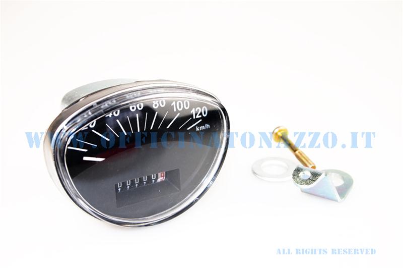 Odometer scale 120km / h black with chromed frame Vespa Primavera - ET3 - Rally