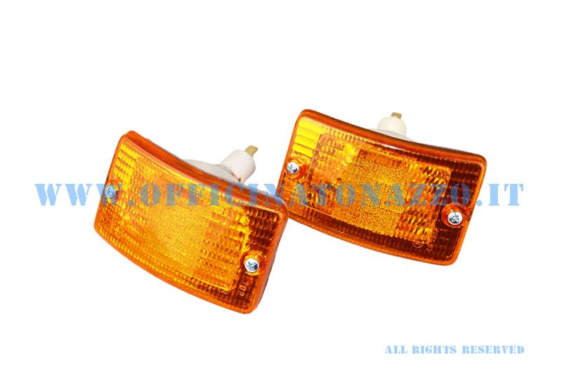 Pair of orange front turn signals for Vespa PK XL-FL2