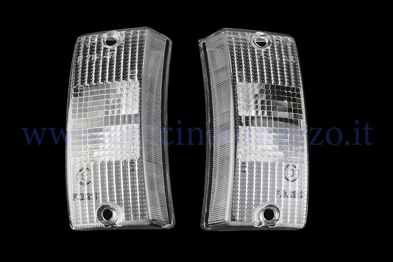 White front turn signal light bodies for Vespa PX - PE - T5