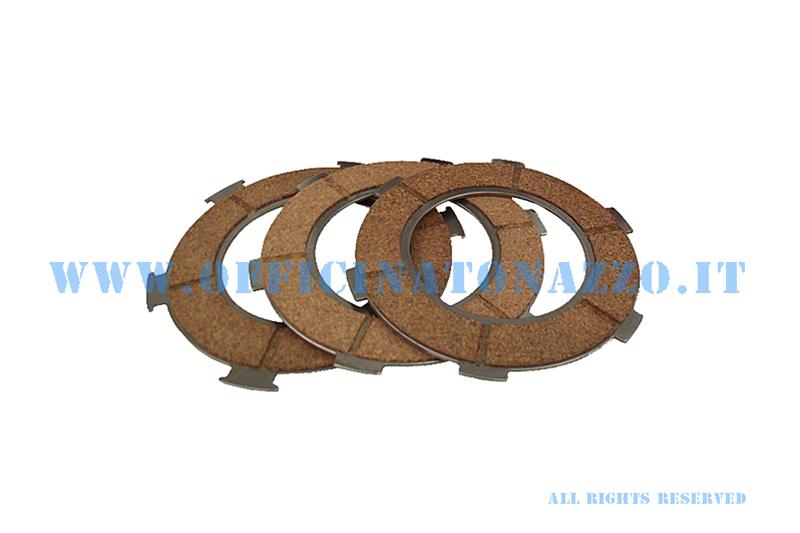 Clutch discs 3 cork Pinasco for model with 6 springs Vespa PX 125 - 150 - VNB - GT