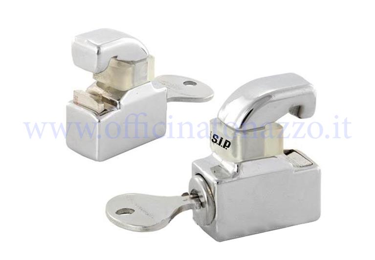 satin anti-theft lock for bonnets Vespa GT - GTR - TS - Super - GL - Sprint - Sprint V. - 160GS - 180 SS - Rally - PX (2 Pcs)