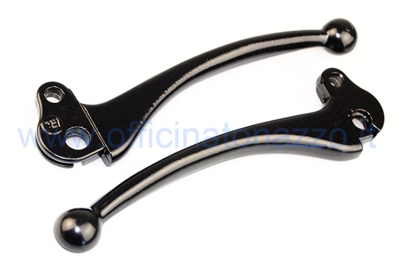 Coppia leve per freno/frizione in alluminio nero Vespa PX - PE