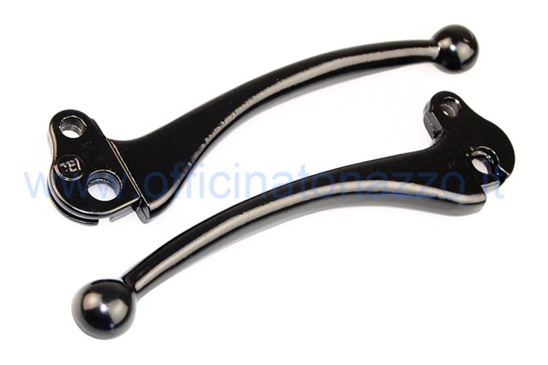 Couple levers to brake / clutch black aluminum Vespa PX - PE