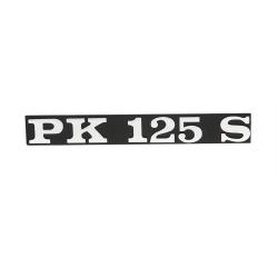 Targhetta "PK125 S" cofano sinistro 132x17 mm per Vespa PK 125 S, Elestart, Automatica