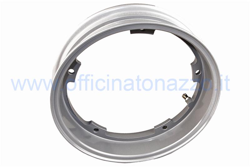 Cercle tubeless en alliage de canal 2.10x10 "gris pour Vespa PX - 50 - Primavera - ET3 (avec valve et écrous)
