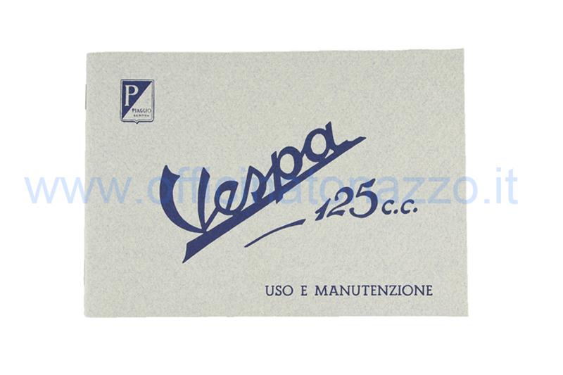 Booklet of use and maintenance for Vespa 125 1951-1952