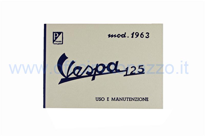 Use and maintenance manual for Vespa 125 VNB4T from 1962 to 1963
