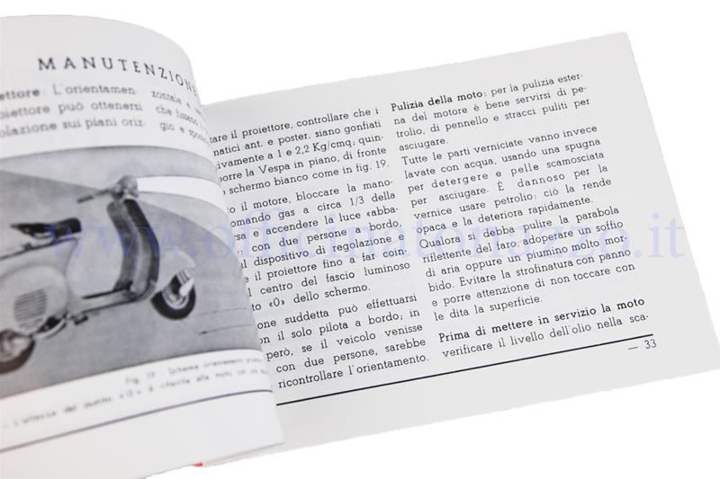 Manual del libreto para Vespa 150 VBB1T sal 1960-1964