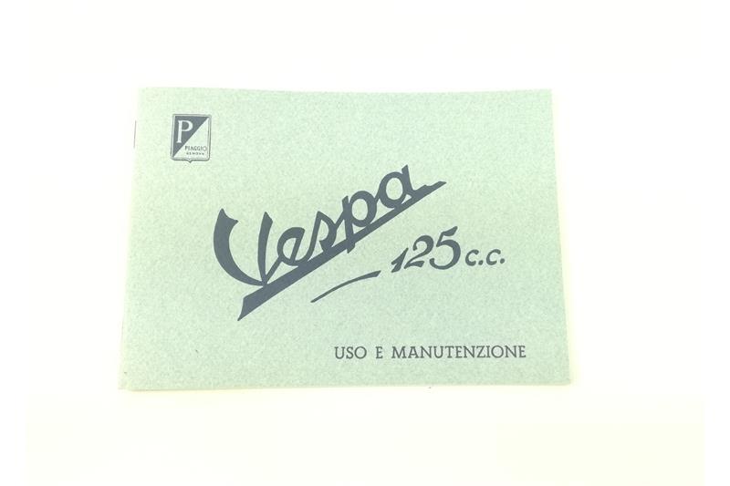 Booklet of use and maintenance for Vespa 125 1949