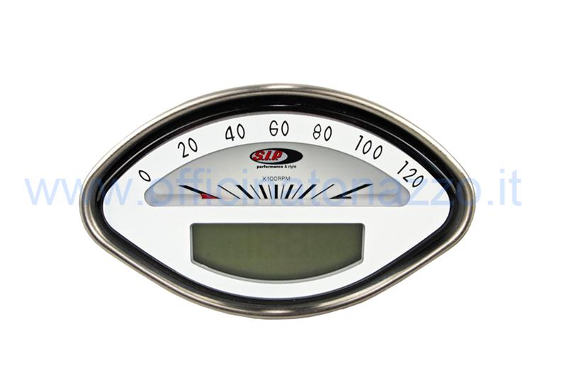 Tachometer und digitaler Drehzahlmesser 2.0 mit weißem Hintergrund für Vespa GT - GL - GS160 - Sprint