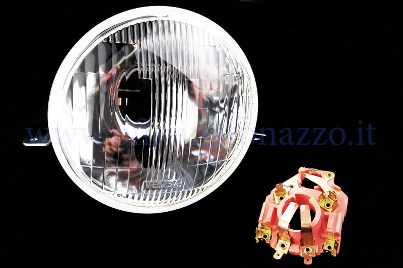 Luz de cristal frontal completa con portalámparas para Vespa PX 125/150/200 - Arcobaleno