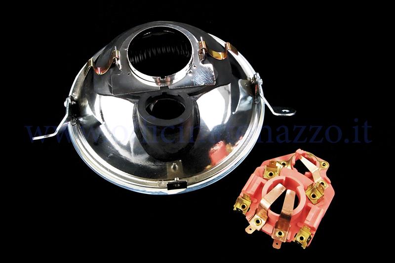 Luz de cristal frontal completa con portalámparas para Vespa PX 125/150/200 - Arcobaleno