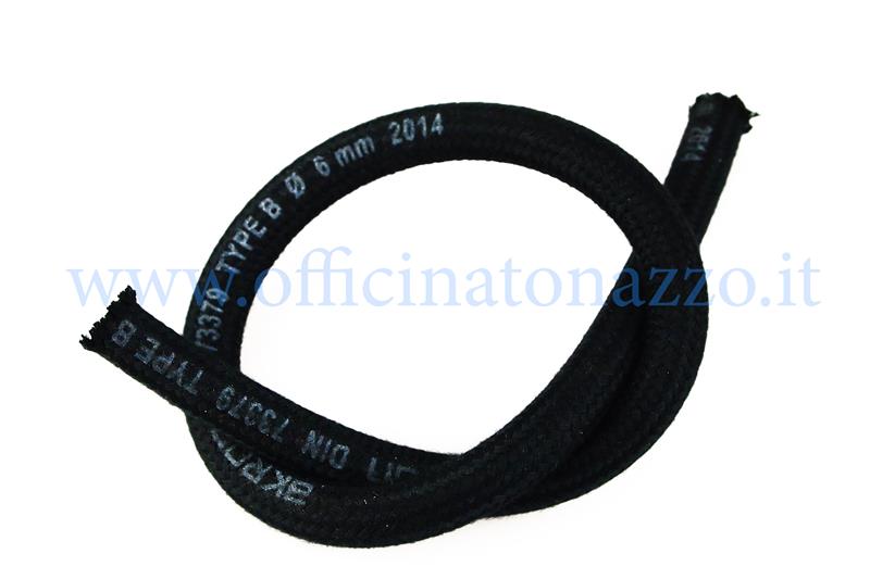 10119 - Petrol hose covered in textile braid Ø6mm for Vespa (Length approx. 70 cm)
