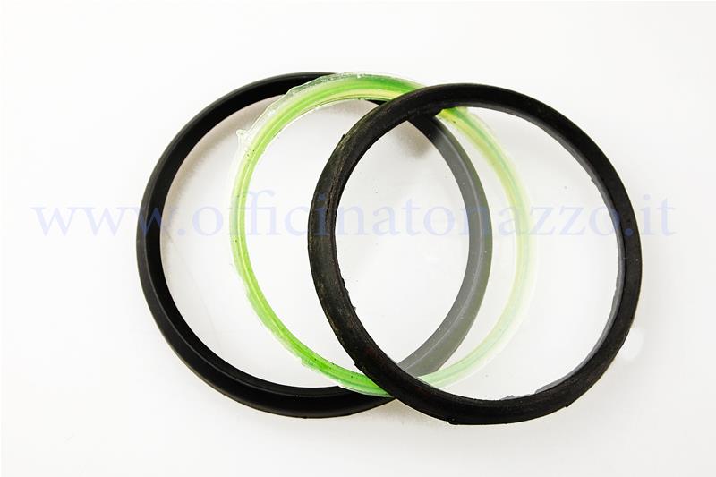 Complete glass kit and frame with green odometer ring for Vespa PX - PE, diam. 81mm (no PX Arcobaleno)