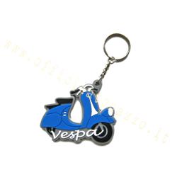 Porte-clés Vespa en caoutchouc de couleur bleue