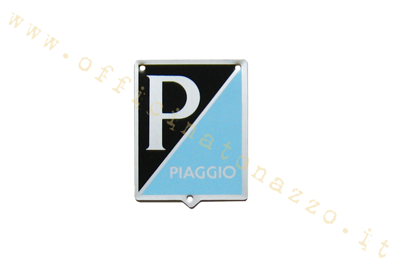 Piaggio Schild aus Aluminium mit Sitzen für Nieten 36x46mm