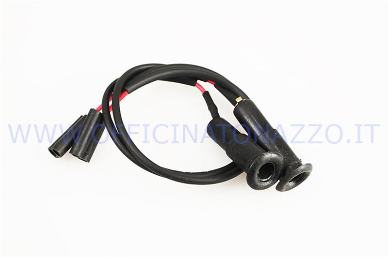 IE3220 - Paar Stecker für die Verkabelung der hinteren Motorhaubenanzeigen schwarz mit Vespa PX-T5-Kabel