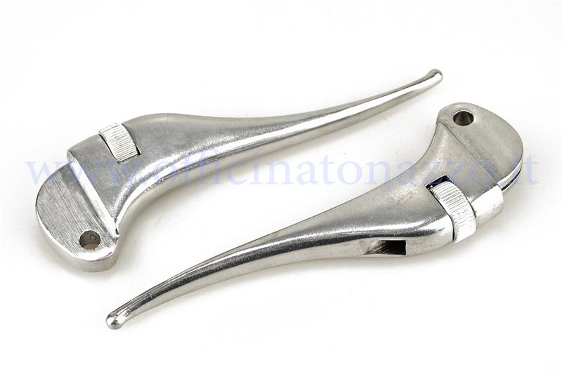 Par de palancas ajustables puntiagudas en aluminio pulido para todos los modelos de Vespa