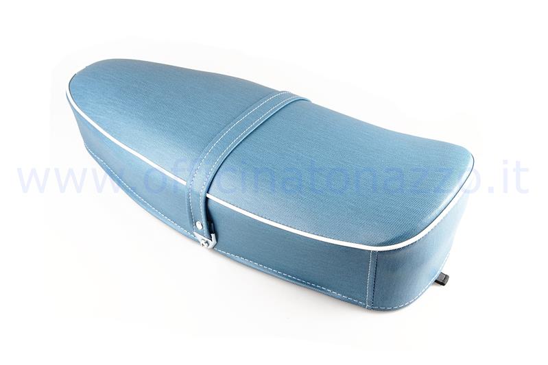 Two-seater saddle with springs in "blue jeans" color for Vespa 50 - Primavera