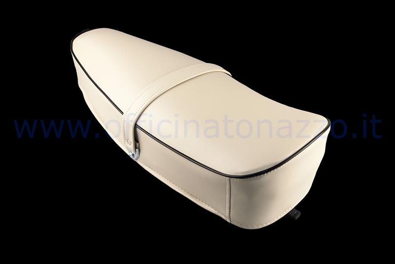 P0030C prof nero - Two-seater spring seat cream color with black profile for Vespa 50 - Primavera - ET3