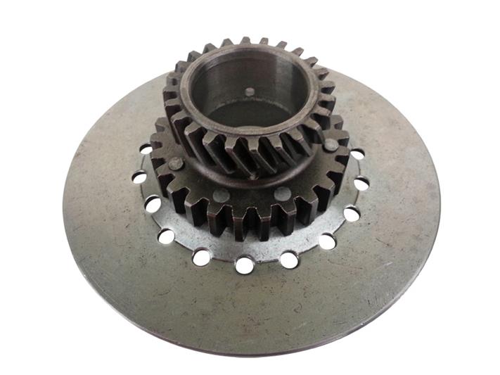 Pignone Pinasco Z 24 ingrana su primaria Z 65 originale Piaggio (ratio 2,70) elecoidale per frizione 7 molle Vespa