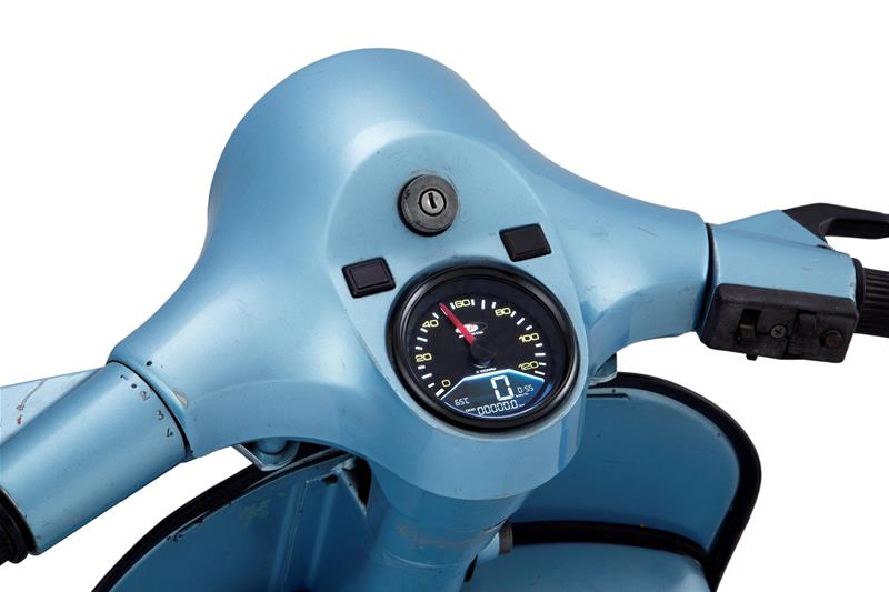 Contachilometri e contagiri digitale 2.0 con sfondo nero per Vespa P125/151X - PX125/150/200E fino al 1983 - PE200  Ø85mm con cornice nera
