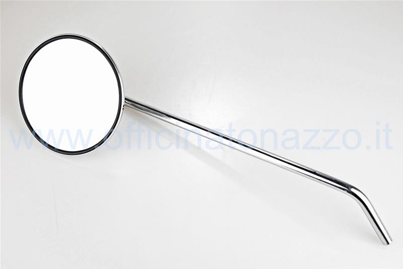 Left round chrome rearview mirror with smooth attachment for Vespa PX from 1998> 2011