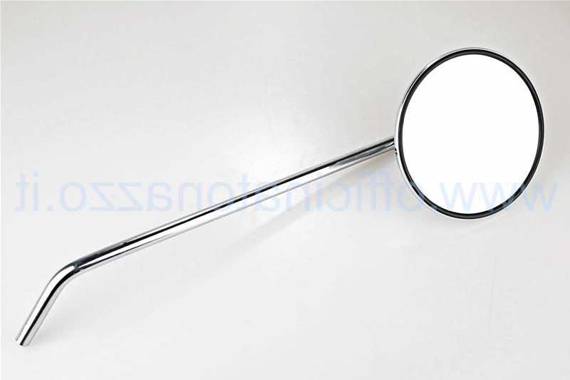 Round right chromed rear view mirror with smooth connection for Vespa PX from 1998> 2011