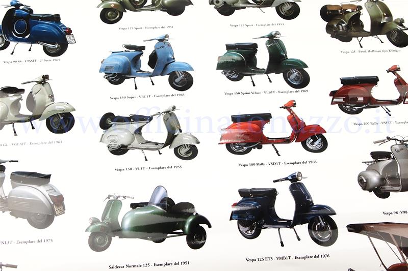 Vespa Posters with various models, measuring 70x100 (610158M)