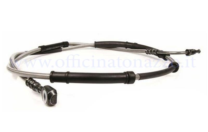- Piaggio original pre-assembled braided hydraulic hose for Vespa PX `98 / MY disc brake