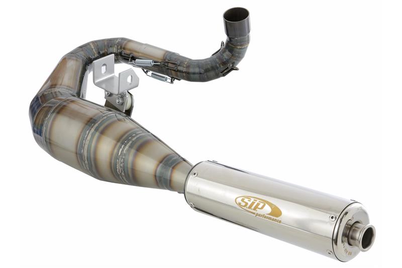 22060SS - SIP Performance 2.0 expansion muffler in steel with polished stainless steel silencer for Vespa 200