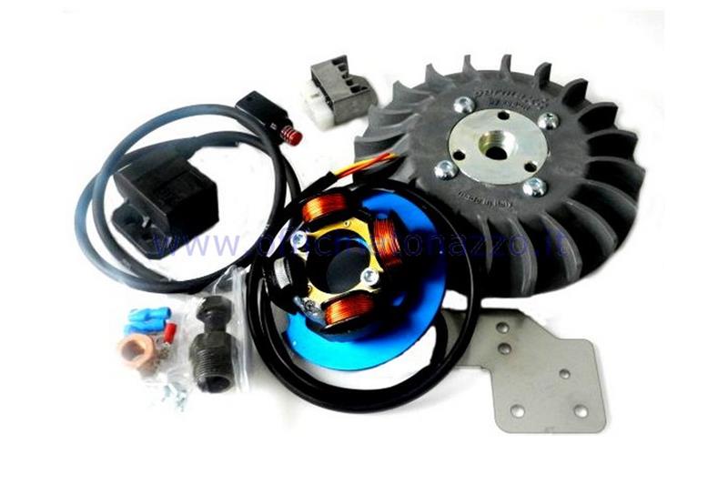 57002.22 - Accensione Parmakit anticipo variabile cono 20 - 1,0 kg con volano ricavato dal pieno per Vespa PK XL - ETS  - HP - FL (ventola grigia)