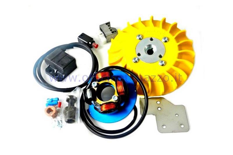 Parmakit ignition variable advance cone 20 - 1,0 kg with flywheel machined from solid for Vespa PK XL - ETS - HP - FL (yellow fan)