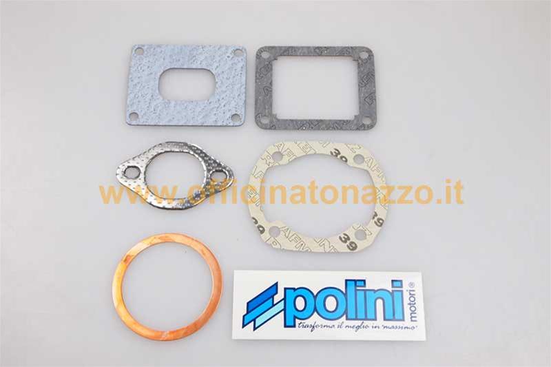 Polini 130cc Evolution cylinder gasket series in lamellar aluminum on the cylinder