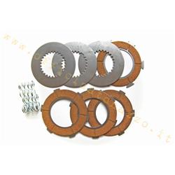 4 Malossi cork clutches with intermediate disks and 6 reinforced springs for Vespa PX 80 - 125 - 150