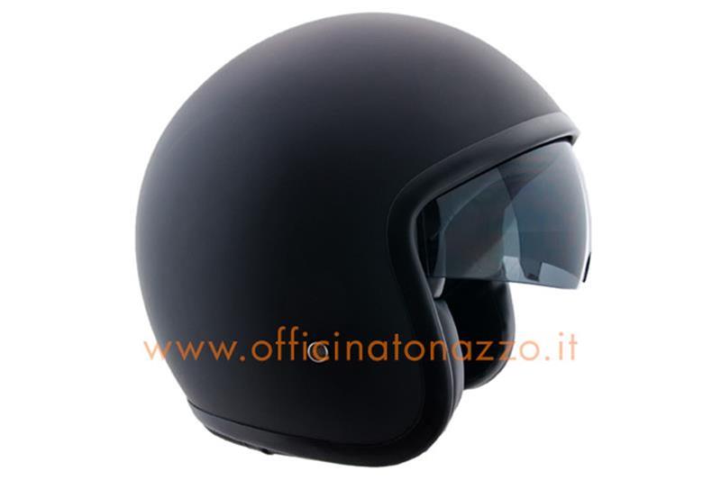helmet mod. 133A VINTAGE, negro recubierto de goma, el tamaño S (55-56 cm)