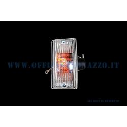 Luz de giro delantera izquierda blanca con anillos cromados completa con bombilla para Vespa PX - T5