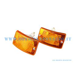 Pair of orange front turn signals for Vespa PK XL-FL2