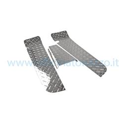 Footboards in black painted aluminum "Mandorlato" Star for Vespa PX - T5