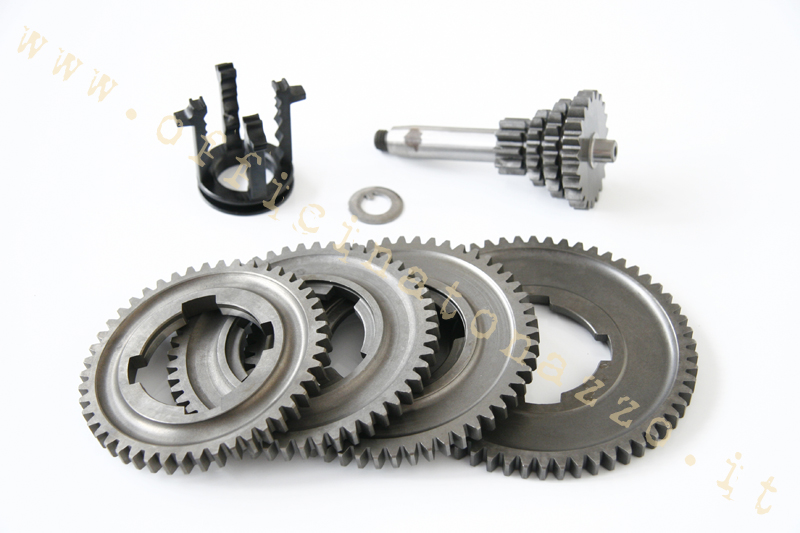 4-speed gearbox kit complete with multiple and cross adaptable to 3 gears for Vespa 50 N - L - R - Special - Primavera - ET3